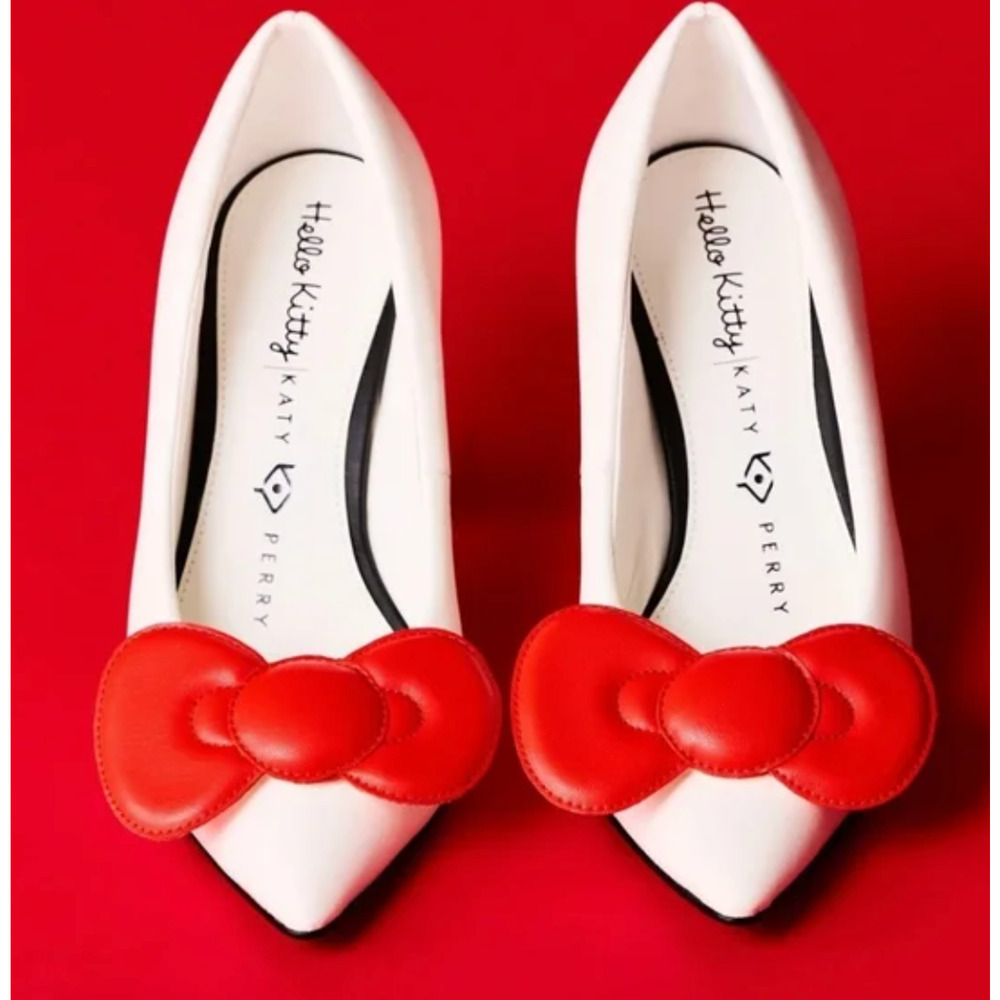 HELLO KITTY X KATY PERRY COLLECTIONS SANRIO BOW HEEL PUMPS HIGH HEELS SHOES 7.5 - Picture 6 of 15